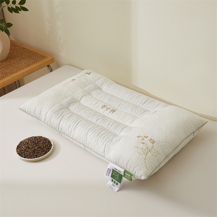 小桃姐家纺 2025新款 谷小荞护颈枕 刺绣定型枕芯 枕头枕芯  硬枕 花草枕 中枕【单支装】