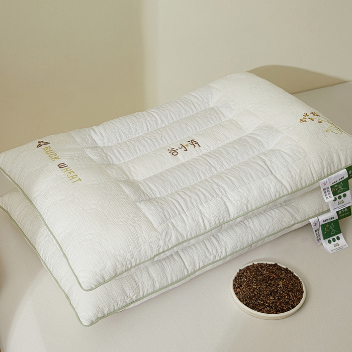 91家纺网 家纺一手货源 找家纺 小桃姐家纺 2025新款 谷小荞护颈枕 刺绣定型枕芯 枕头枕芯  硬枕 花草枕 高枕【单支装】