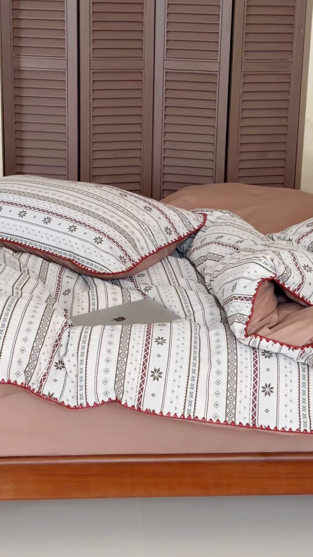 91家纺网 家纺一手货源 找家纺 觅糖家纺 2026觅糖新品色织提花三角针费尔岛5色 费尔岛飘雪