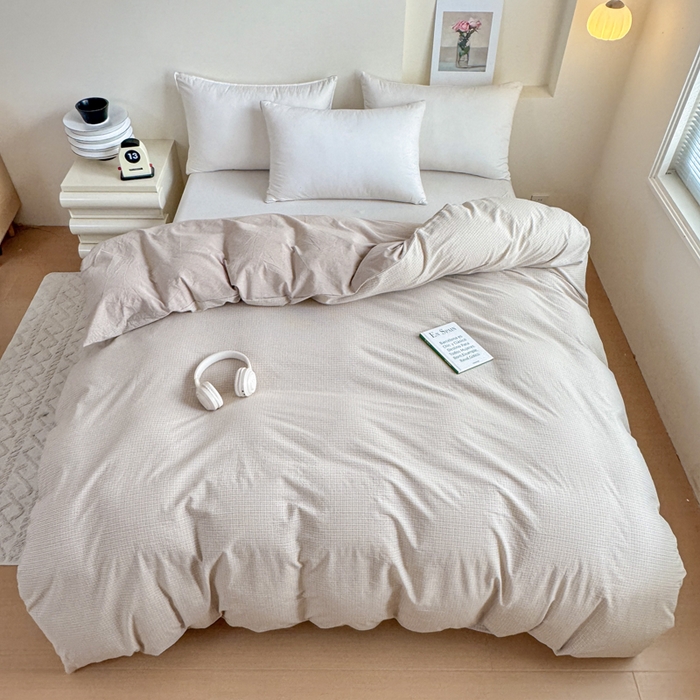 佑佳家纺 2026新款全棉色织单被套全棉被套单件 米小格