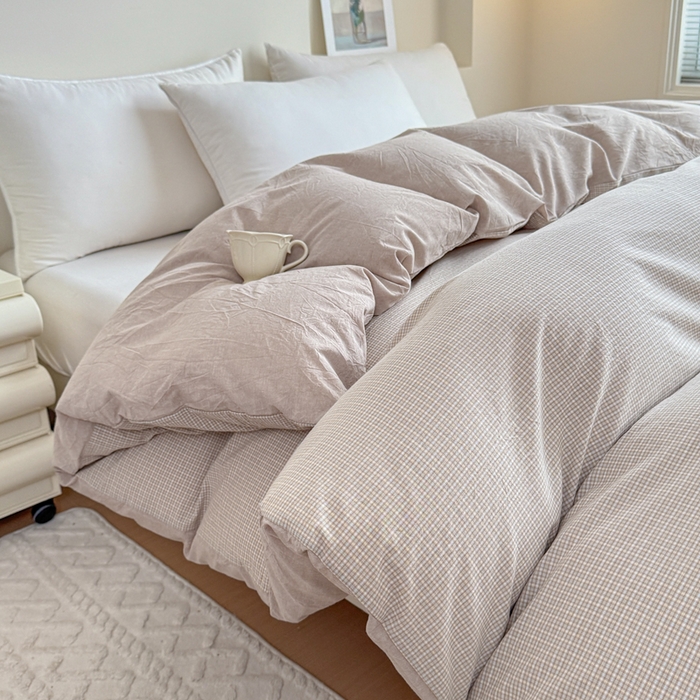 91家纺网 家纺一手货源 找家纺 佑佳家纺 2026新款全棉色织单被套全棉被套单件 米小格