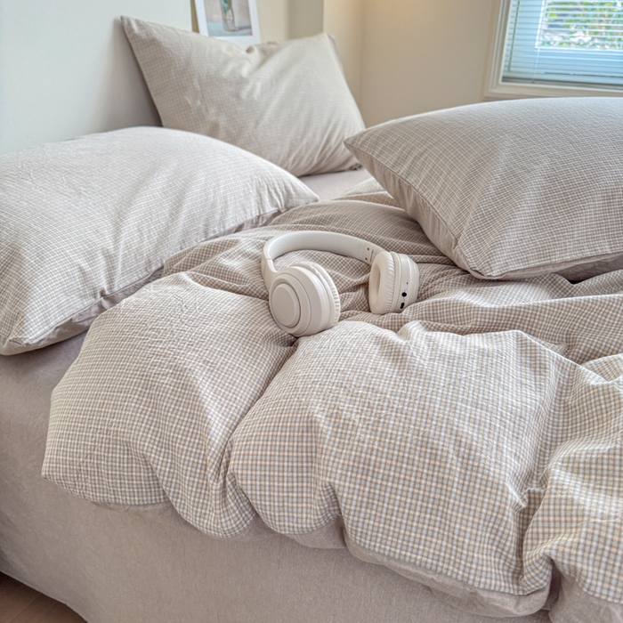 91家纺网 家纺一手货源 找家纺 佑佳家纺 2026新款全棉色织单被套全棉被套单件 米小格