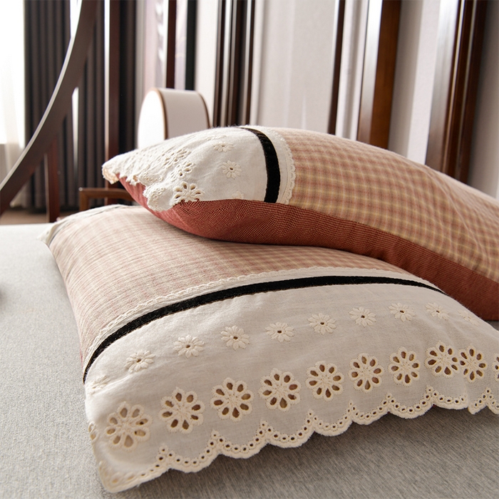 91家纺网 家纺一手货源 找家纺 （总）小桃姐家纺 2025新款花边全棉纯棉双层纱荞麦枕枕芯枕头