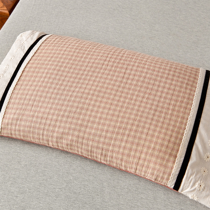 91家纺网 家纺一手货源 找家纺 （总）小桃姐家纺 2025新款花边全棉纯棉双层纱荞麦枕枕芯枕头