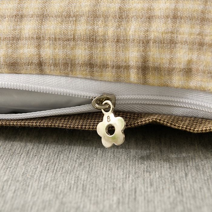 91家纺网 家纺一手货源 找家纺 小桃姐家纺 2025新款花边全棉纯棉双层纱荞麦枕枕芯枕头 黄小格