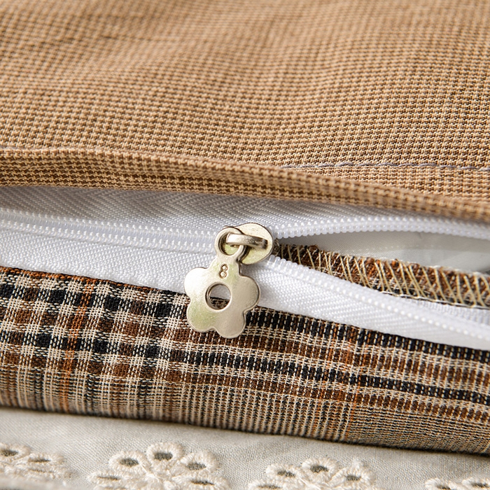 91家纺网 家纺一手货源 找家纺 小桃姐家纺 2025新款花边全棉纯棉双层纱荞麦枕枕芯枕头 咖小格