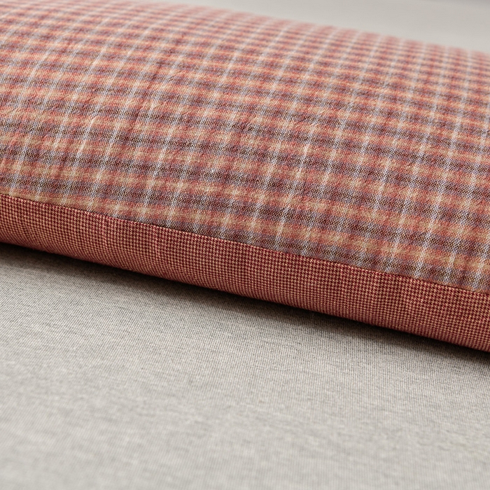 91家纺网 家纺一手货源 找家纺 小桃姐家纺 2025新款花边全棉纯棉双层纱荞麦枕枕芯枕头 红小格