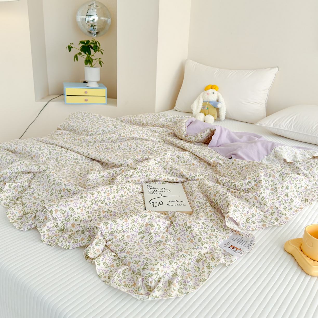 91家纺网 家纺一手货源 找家纺 归属 2026春夏新款古法仿棉床盖夏被四件套夏凉被空调被系列 青萝漫影