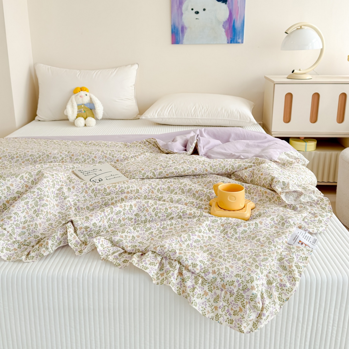 91家纺网 家纺一手货源 找家纺 归属 2026春夏新款古法仿棉床盖夏被四件套夏凉被空调被系列 青萝漫影