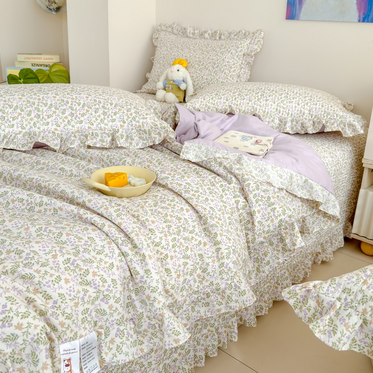 91家纺网 家纺一手货源 找家纺 归属 2026春夏新款古法仿棉床盖夏被四件套夏凉被空调被系列 青萝漫影