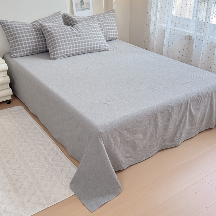 91家纺网 家纺一手货源 找家纺 佑佳家纺 2026新款全棉色织单被套全棉被套单件 莫尼-灰