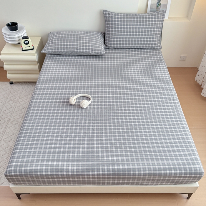 91家纺网 家纺一手货源 找家纺 佑佳家纺 2026新款全棉色织单被套全棉被套单件 莫尼-灰