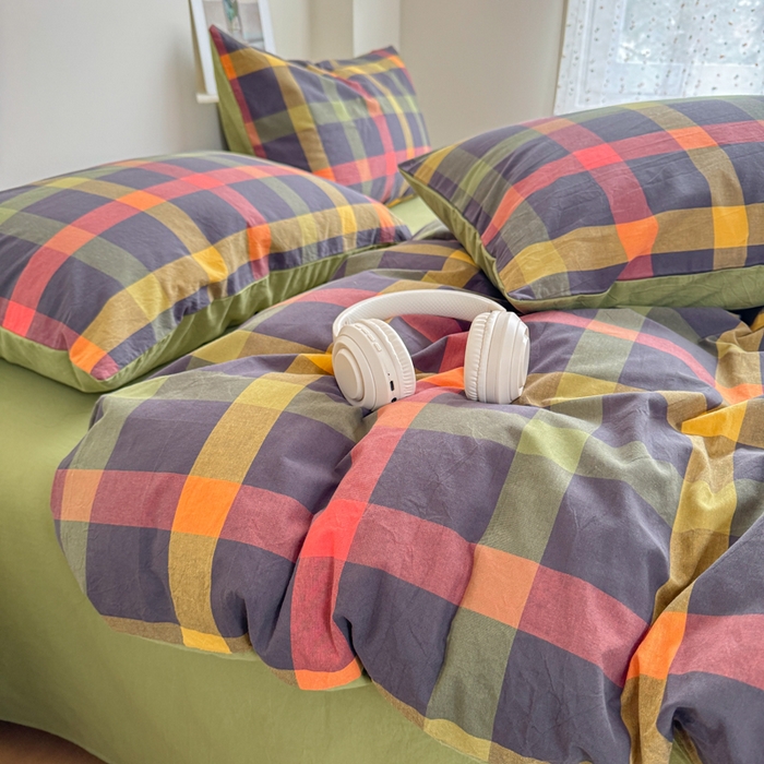 91家纺网 家纺一手货源 找家纺 佑佳家纺 2026新款全棉色织单被套全棉被套单件 牛油果-绿