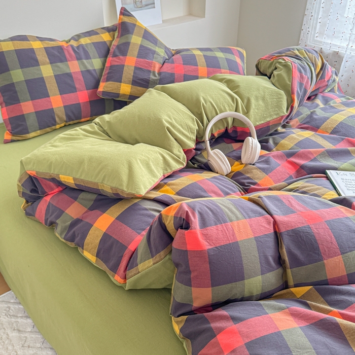 91家纺网 家纺一手货源 找家纺 佑佳家纺 2026新款全棉色织单被套全棉被套单件 牛油果-绿