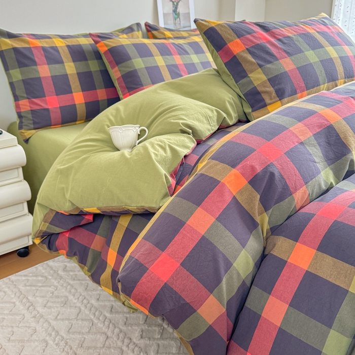 91家纺网 家纺一手货源 找家纺 佑佳家纺 2026新款全棉色织单被套全棉被套单件 牛油果-绿