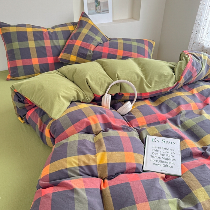 91家纺网 家纺一手货源 找家纺 佑佳家纺 2026新款全棉色织单被套全棉被套单件 牛油果-绿