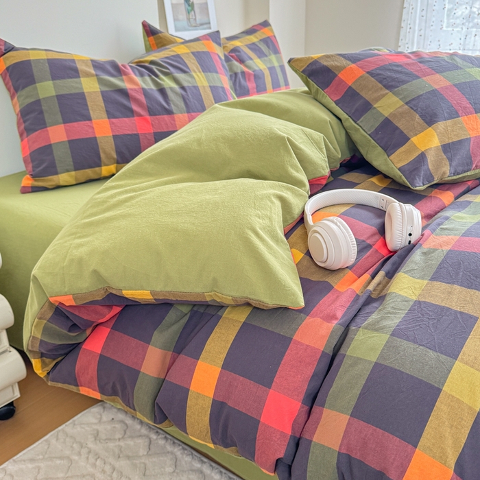 91家纺网 家纺一手货源 找家纺 佑佳家纺 2026新款全棉色织单被套全棉被套单件 牛油果-绿