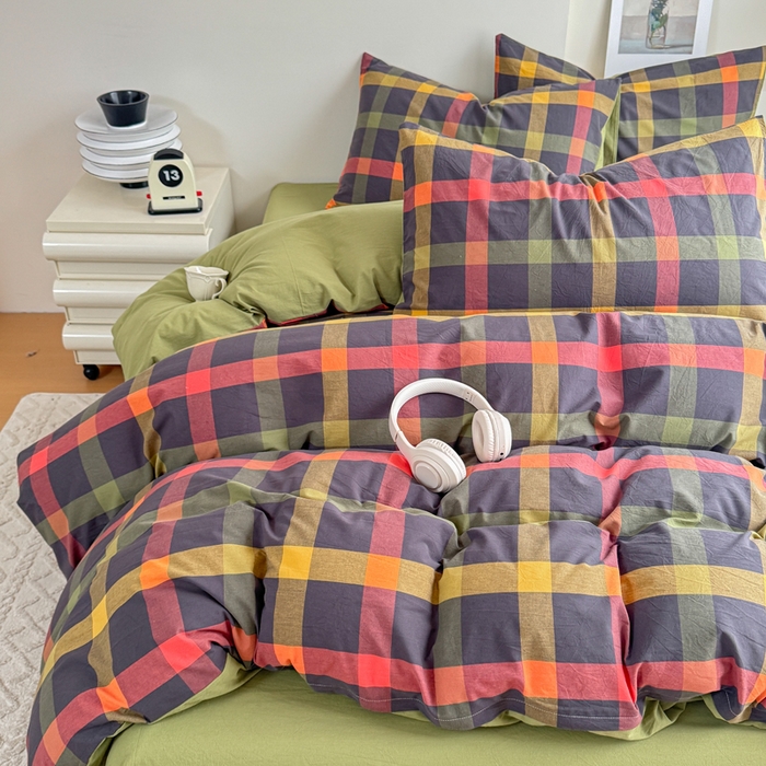 91家纺网 家纺一手货源 找家纺 佑佳家纺 2026新款全棉色织单被套全棉被套单件 牛油果-绿