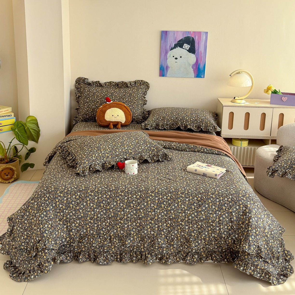 91家纺网 家纺一手货源 找家纺 归属 2026春夏新款古法仿棉床盖夏被四件套夏凉被空调被系列 山野繁花