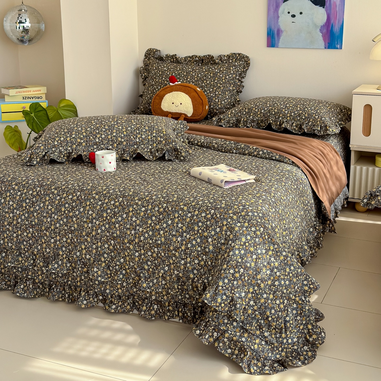 91家纺网 家纺一手货源 找家纺 归属 2026春夏新款古法仿棉床盖夏被四件套夏凉被空调被系列 山野繁花