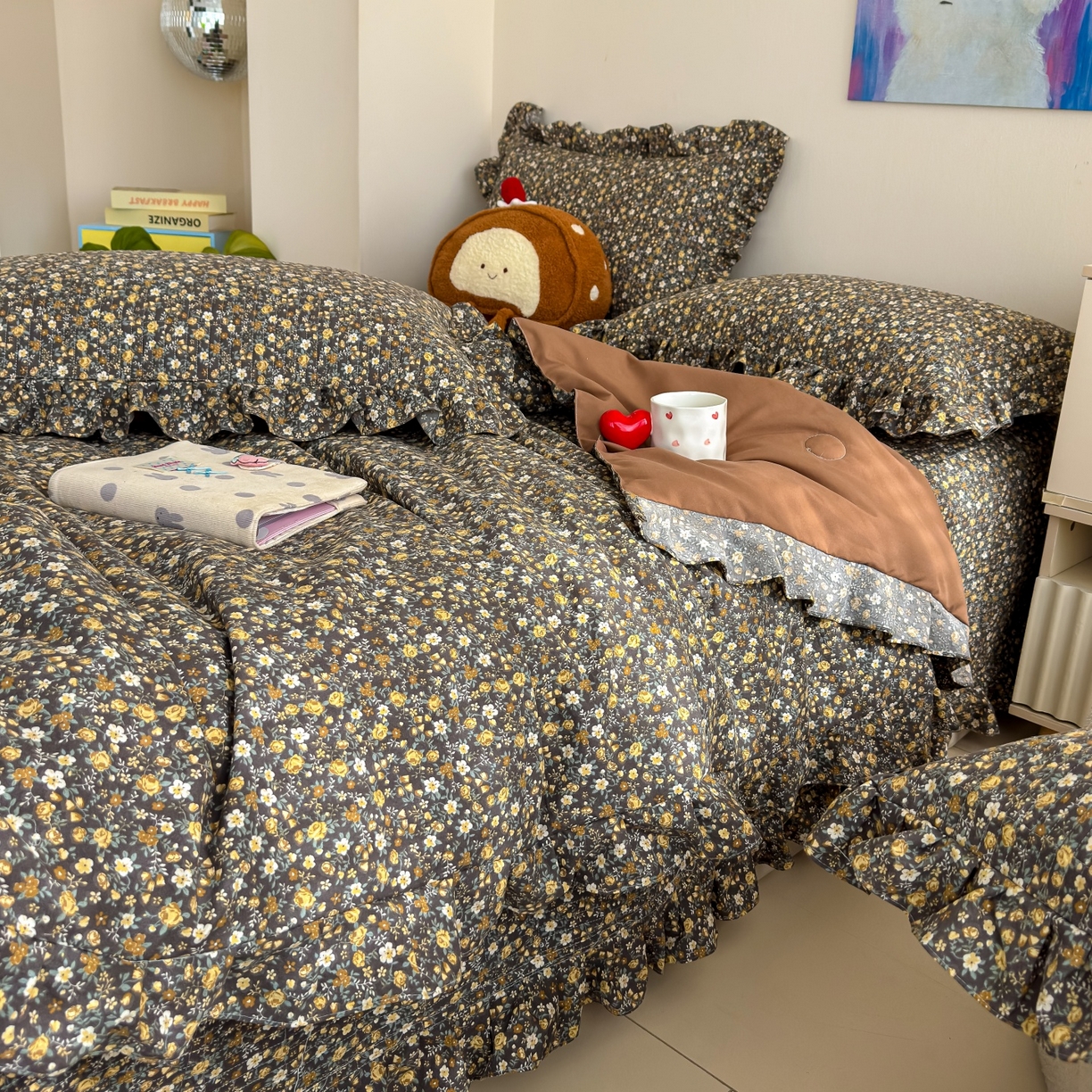 91家纺网 家纺一手货源 找家纺 归属 2026春夏新款古法仿棉床盖夏被四件套夏凉被空调被系列 山野繁花