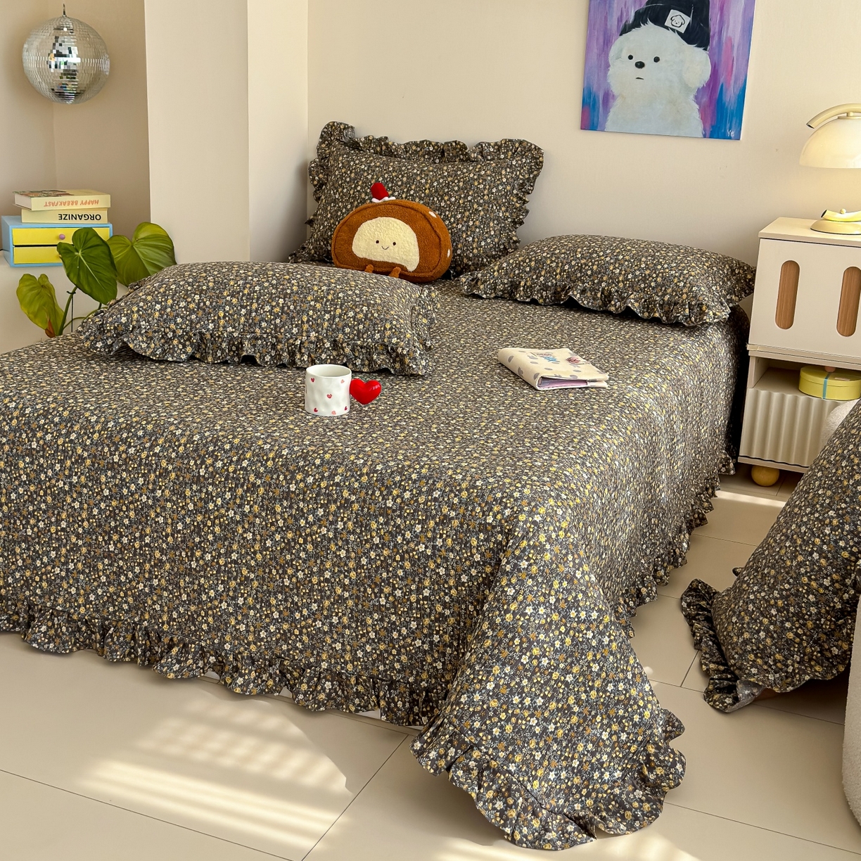 91家纺网 家纺一手货源 找家纺 归属 2026春夏新款古法仿棉床盖夏被四件套夏凉被空调被系列 山野繁花