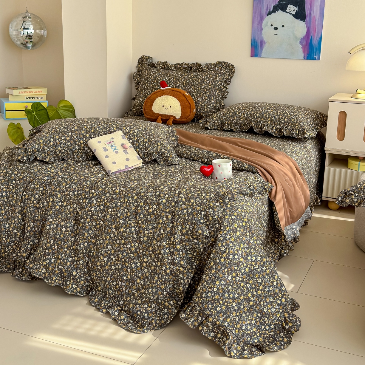 91家纺网 家纺一手货源 找家纺 归属 2026春夏新款古法仿棉床盖夏被四件套夏凉被空调被系列 山野繁花