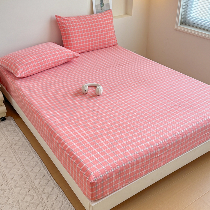 91家纺网 家纺一手货源 找家纺 佑佳家纺 2026新款全棉色织单被套全棉被套单件 羽梦-粉