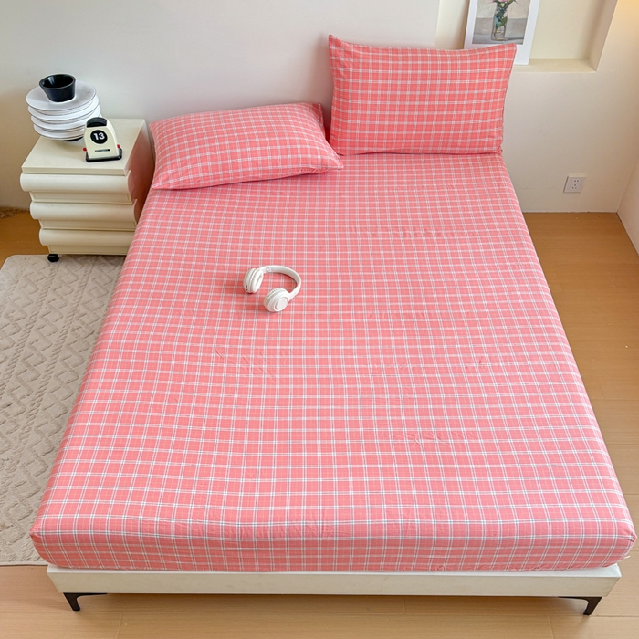 91家纺网 家纺一手货源 找家纺 佑佳家纺 2026新款全棉色织单被套全棉被套单件 羽梦-粉