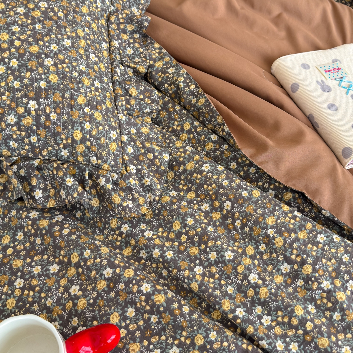 91家纺网 家纺一手货源 找家纺 归属 2026春夏新款古法仿棉床盖夏被四件套夏凉被空调被系列 山野繁花