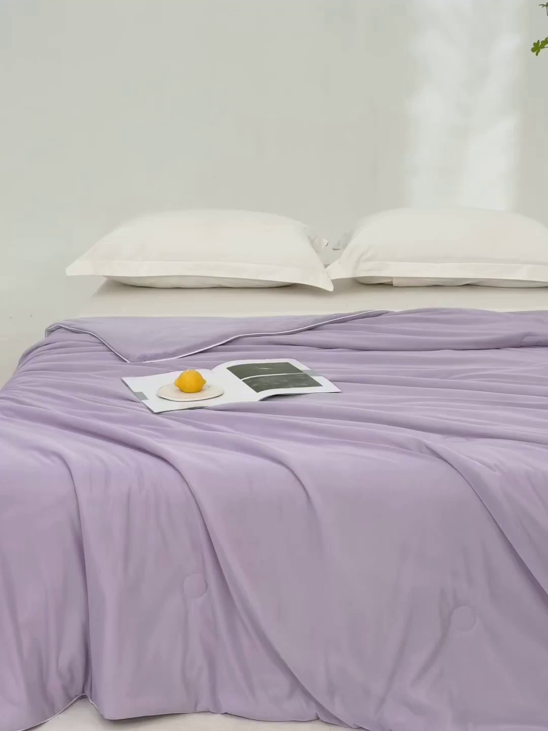 91家纺网 家纺一手货源 找家纺 迪梵家纺 2026新款A类云母凉感丝冰淇淋夏被天丝凉感夏被夏凉被空调被 丁香紫