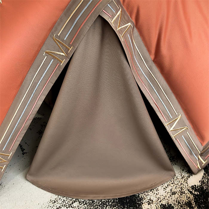 91家纺网 家纺一手货源 找家纺 家居1号家纺 2026春夏新款50双股100支A类长绒棉纯棉巴特系列四件套 巴特-高级橙