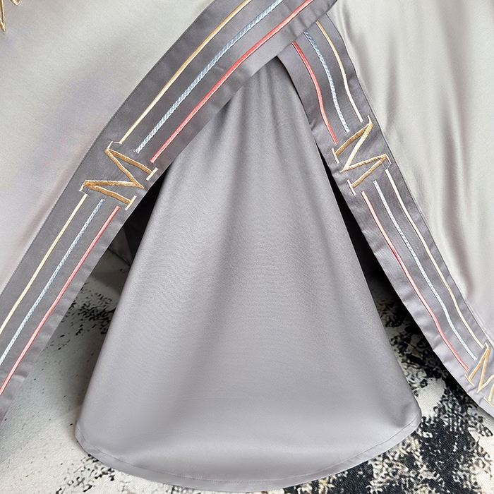 91家纺网 家纺一手货源 找家纺 家居1号家纺 2026春夏新款50双股100支A类长绒棉纯棉巴特系列四件套 巴特-绅士灰