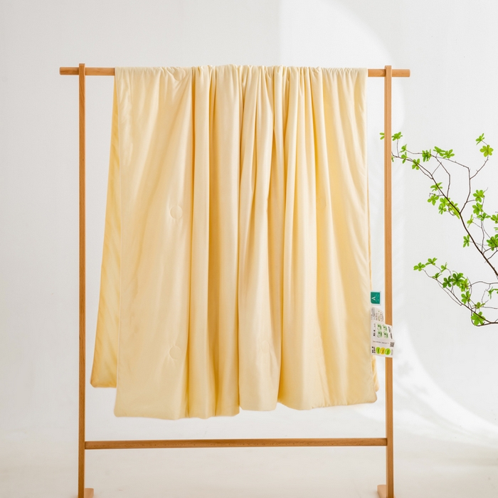 迪梵家纺 2026新款A类云母凉感丝冰淇淋夏被天丝凉感夏被夏凉被空调被 柠檬黄