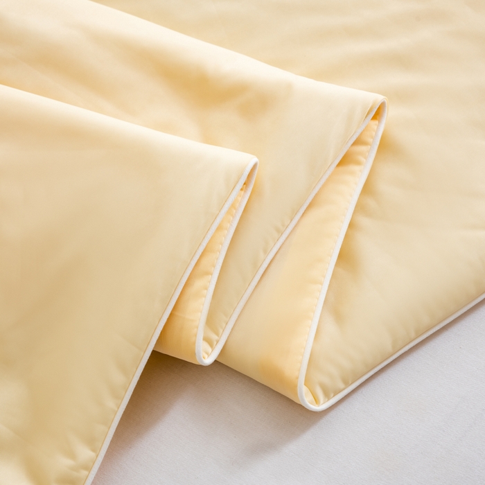 91家纺网 家纺一手货源 找家纺 迪梵家纺 2026新款A类云母凉感丝冰淇淋夏被天丝凉感夏被夏凉被空调被 柠檬黄