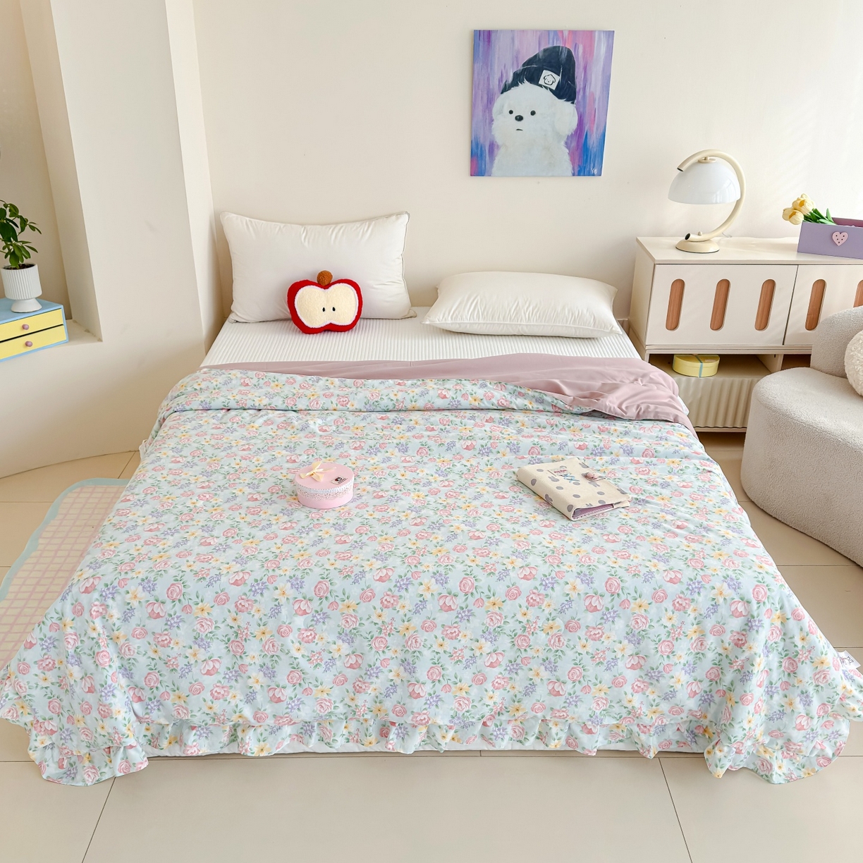 91家纺网 家纺一手货源 找家纺 归属 2026春夏新款古法仿棉床盖夏被四件套夏凉被空调被系列 雾漫玫瑰