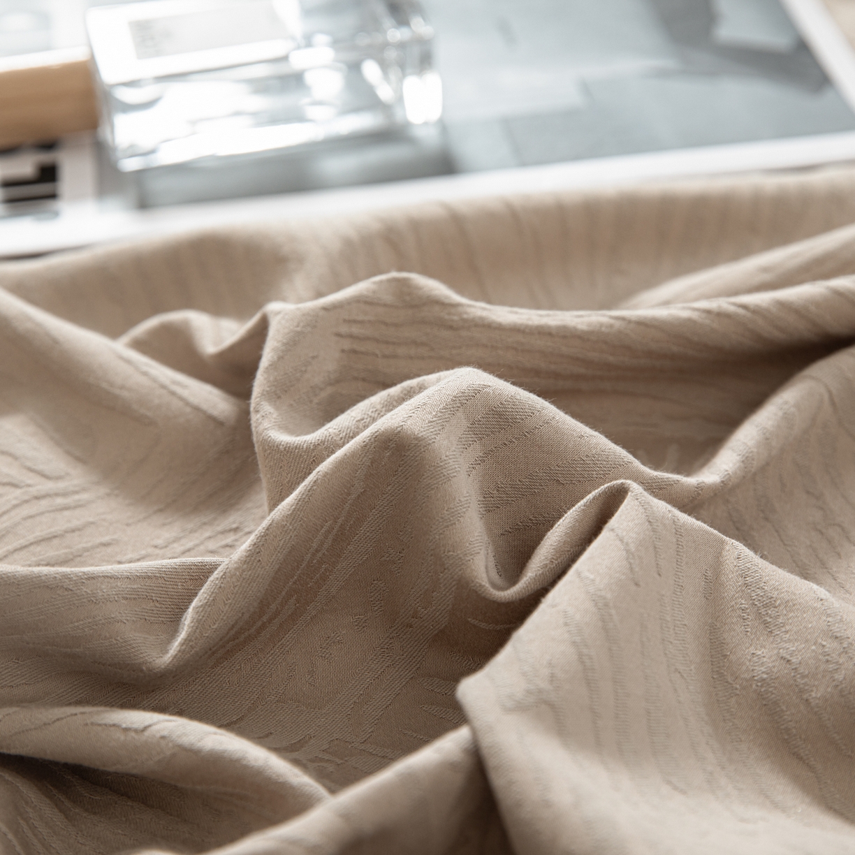 91家纺网 家纺一手货源 找家纺 眠博士 2026新款60水洗立体提花单枕套 枕套单件 枕套-月岛弥生-杏