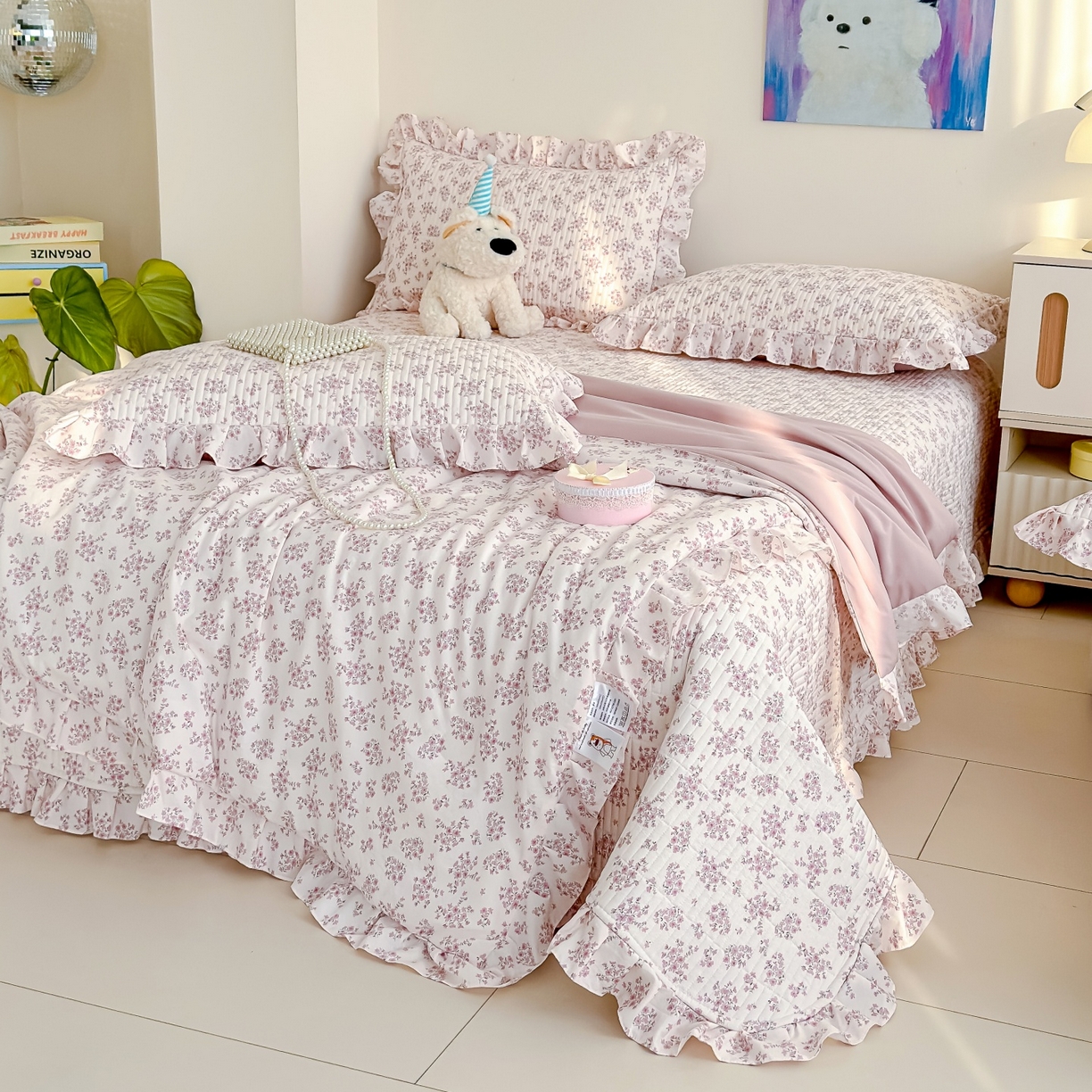 91家纺网 家纺一手货源 找家纺 归属 2026春夏新款古法仿棉床盖夏被四件套夏凉被空调被系列 星漫花海