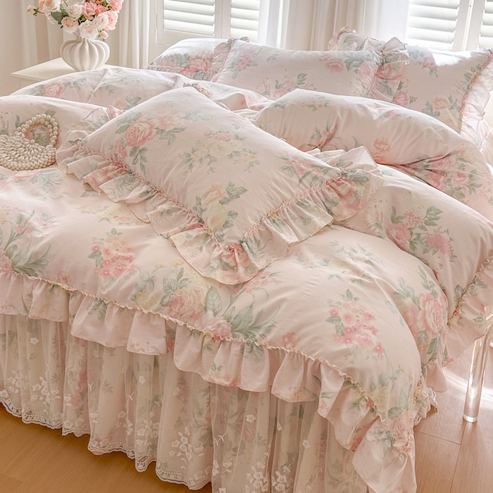 91家纺网 家纺一手货源 找家纺 （总）瑞宝 2026新款春款全棉印花床裙四件套【控价265起 各平台严格控价:所有尺寸在扣除店铺优惠券后利润不得少于70(包含活动期)】