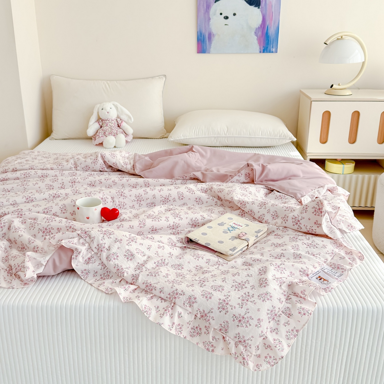 91家纺网 家纺一手货源 找家纺 归属 2026春夏新款古法仿棉床盖夏被四件套夏凉被空调被系列 星漫花海