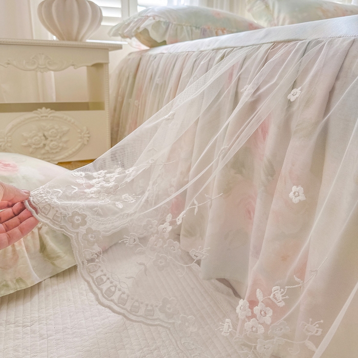 91家纺网 家纺一手货源 找家纺 瑞宝 2026新款春款全棉印花床裙四件套【控价265起 各平台严格控价:所有尺寸在扣除店铺优惠券后利润不得少于70(包含活动期)】 花悦美