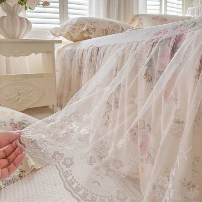 91家纺网 家纺一手货源 找家纺 瑞宝 2026新款春款全棉印花床裙四件套【控价265起 各平台严格控价:所有尺寸在扣除店铺优惠券后利润不得少于70(包含活动期)】 拉菲庄园