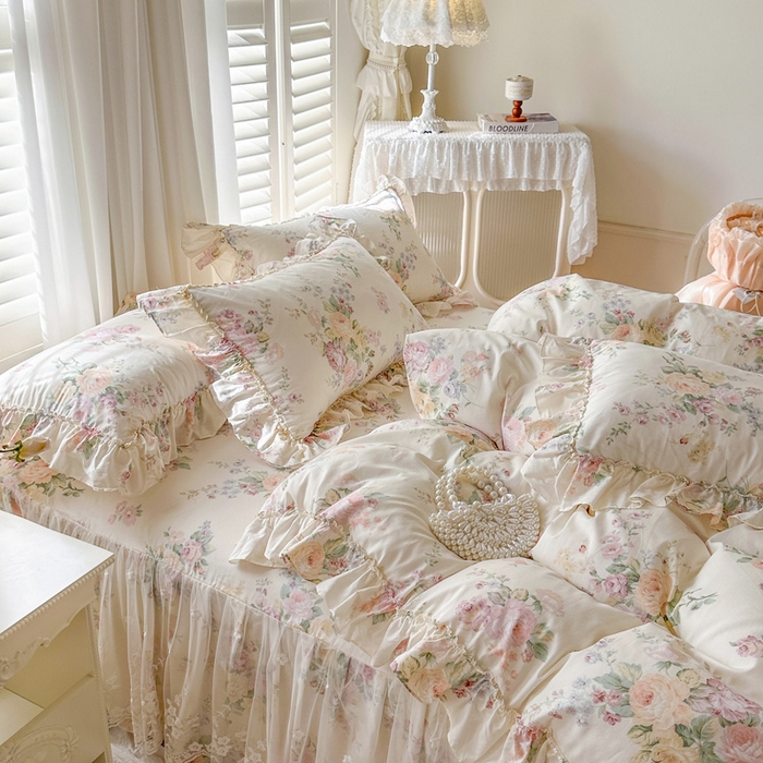 91家纺网 家纺一手货源 找家纺 瑞宝 2026新款春款全棉印花床裙四件套【控价265起 各平台严格控价:所有尺寸在扣除店铺优惠券后利润不得少于70(包含活动期)】 拉菲庄园