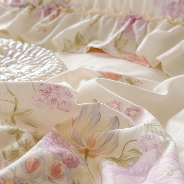 91家纺网 家纺一手货源 找家纺 瑞宝 2026新款春款全棉印花床裙四件套【控价265起 各平台严格控价:所有尺寸在扣除店铺优惠券后利润不得少于70(包含活动期)】 美林意境