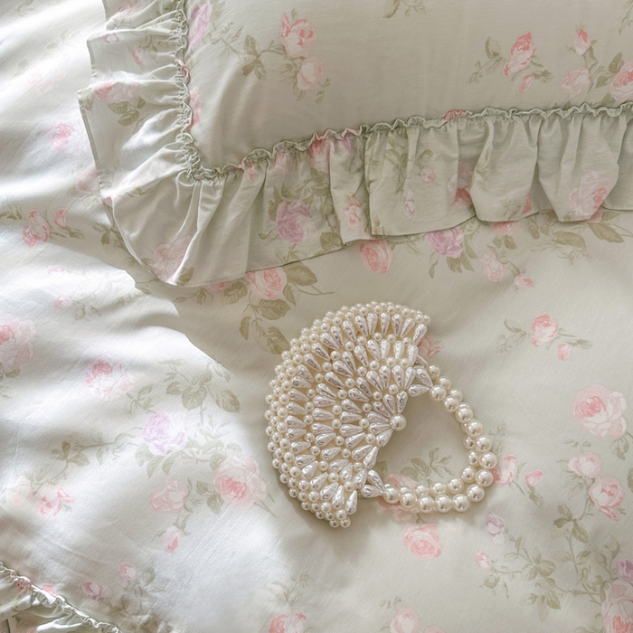 91家纺网 家纺一手货源 找家纺 瑞宝 2026新款春款全棉印花床裙四件套【控价265起 各平台严格控价:所有尺寸在扣除店铺优惠券后利润不得少于70(包含活动期)】 春田绿