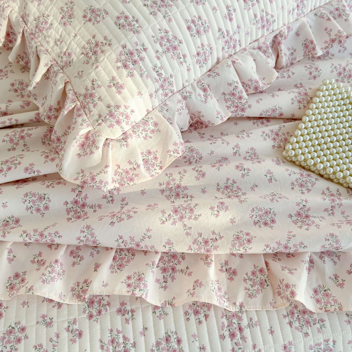 91家纺网 家纺一手货源 找家纺 归属 2026春夏新款古法仿棉床盖夏被四件套夏凉被空调被系列 星漫花海