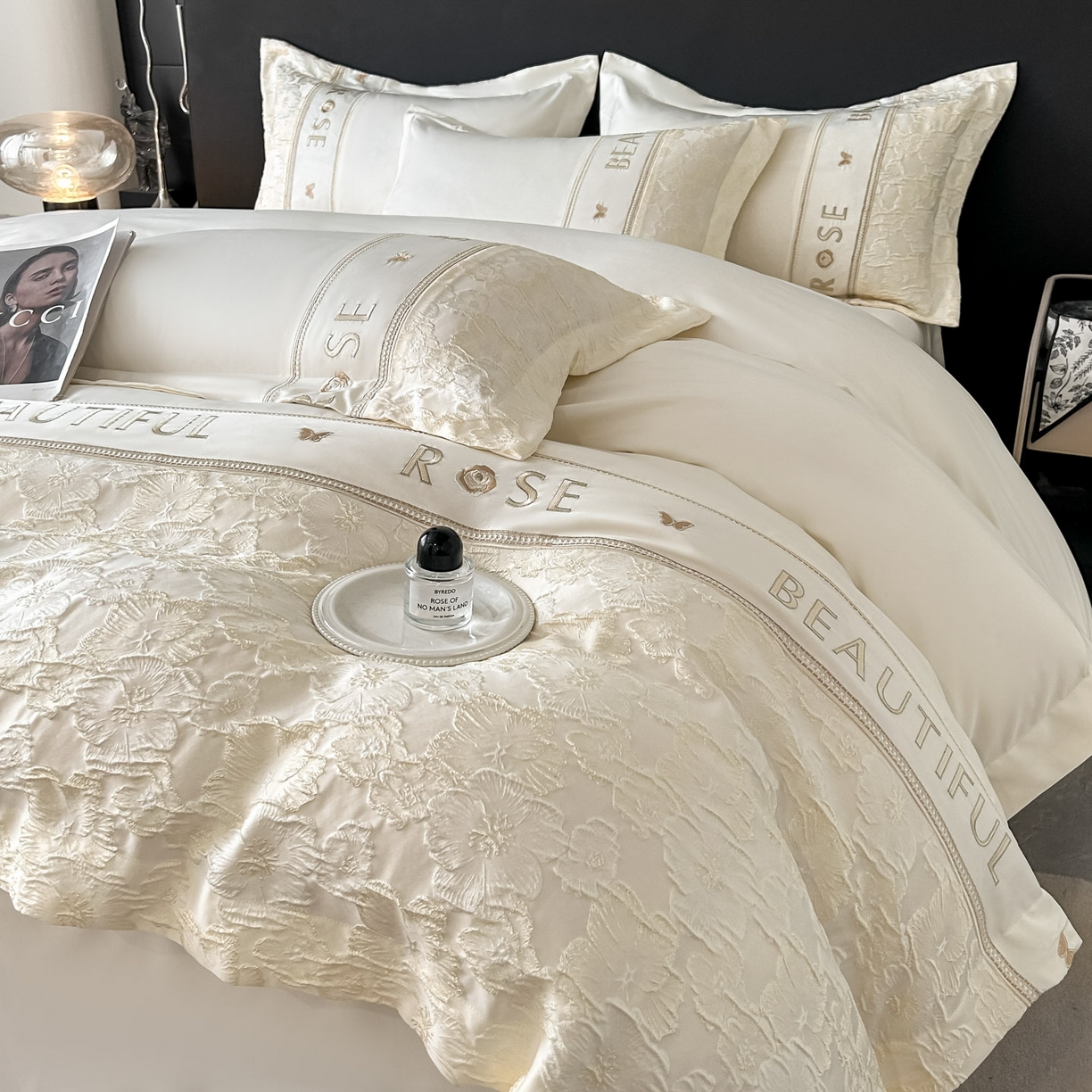 七七家纺 2026新款色织提花花田系列四件套 花田-典雅白