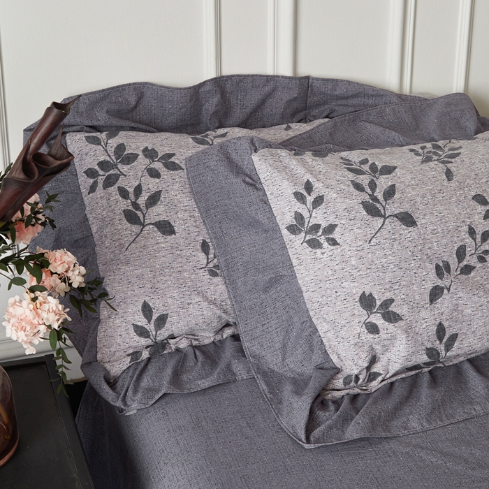 91家纺网 家纺一手货源 找家纺 梦纤绒 2026新款高克重法式复古亚麻花边款四件套 雾漫