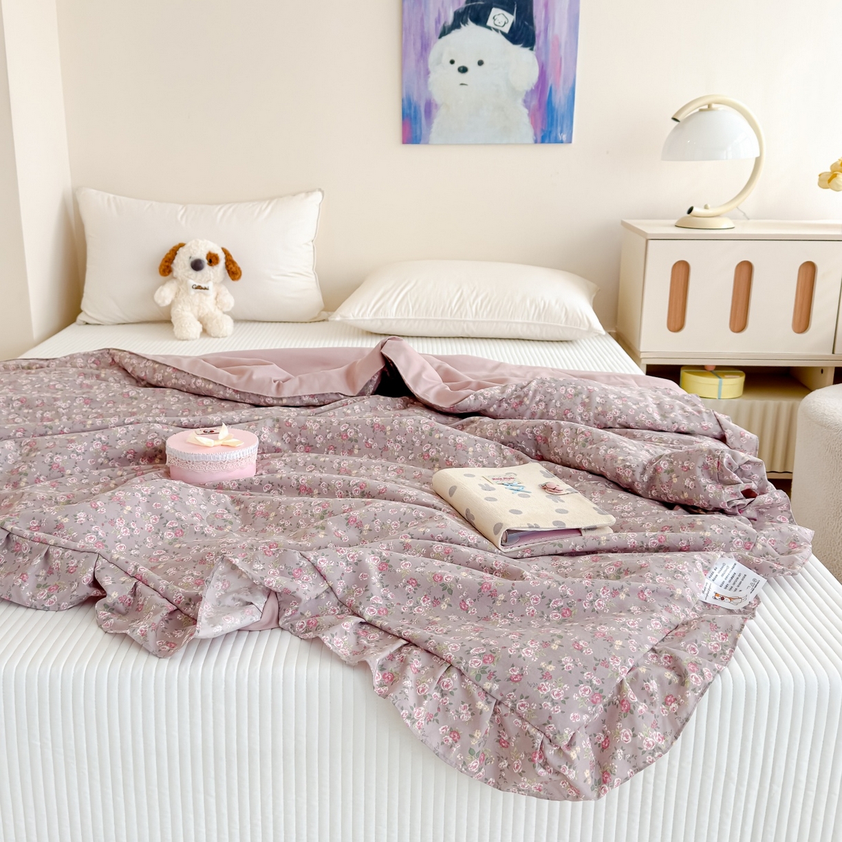 91家纺网 家纺一手货源 找家纺 归属 2026春夏新款古法仿棉床盖夏被四件套夏凉被空调被系列 悠悠花园