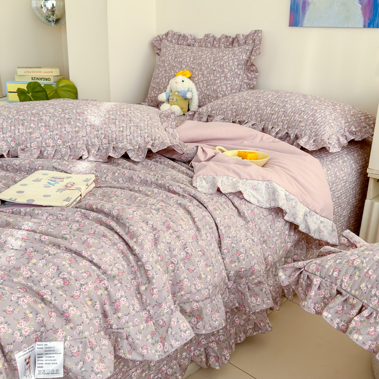 91家纺网 家纺一手货源 找家纺 归属 2026春夏新款古法仿棉床盖夏被四件套夏凉被空调被系列 悠悠花园